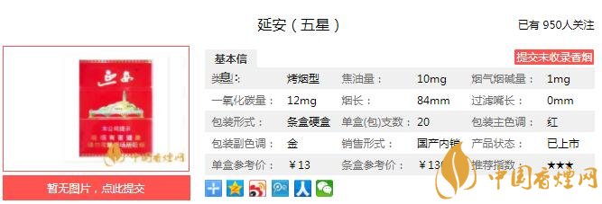 延安五星多少钱一盒？延安五星价格-口感-参数