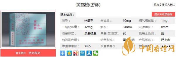 黄鹤楼游泳多少钱一包？价格-口感-参数-包装